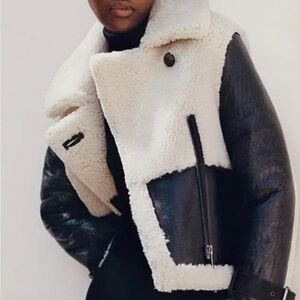 All Saints Farley Metallic Shearling Woman’s Jacket